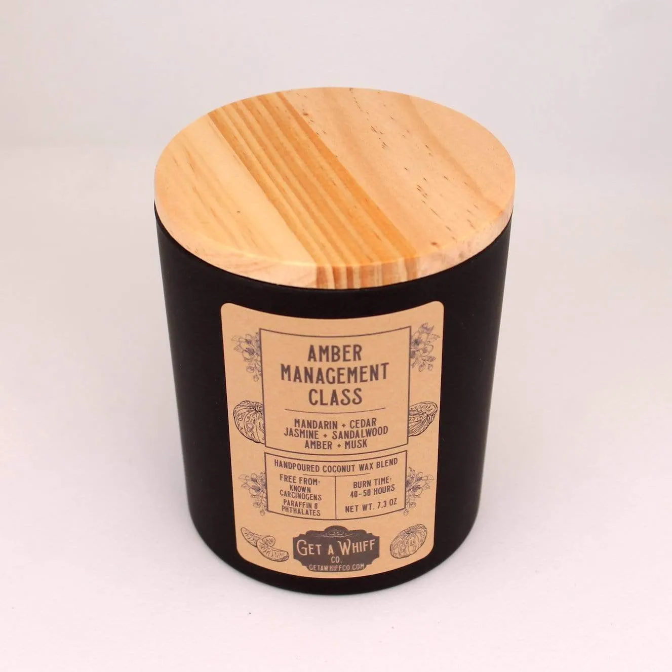 Amber Wood Wick Candle | Amber Management Class | Coconut Wax Candle | Jar Candle || 7.3 oz