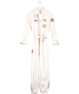 AN-Y1 Cream Formula Racing Inspired Jumpsuit UK S