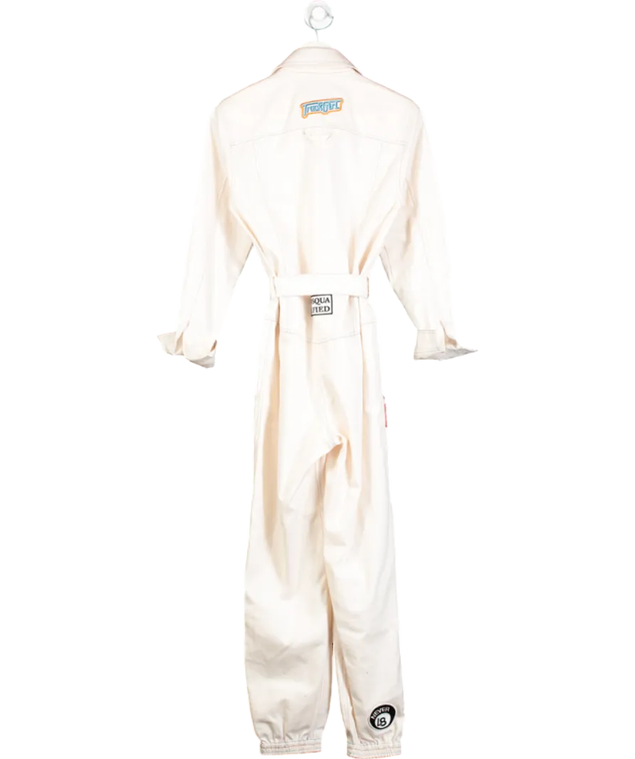 AN-Y1 Cream Formula Racing Inspired Jumpsuit UK S