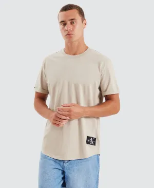 Badge Turn Up Sleeve Taupe Neutral