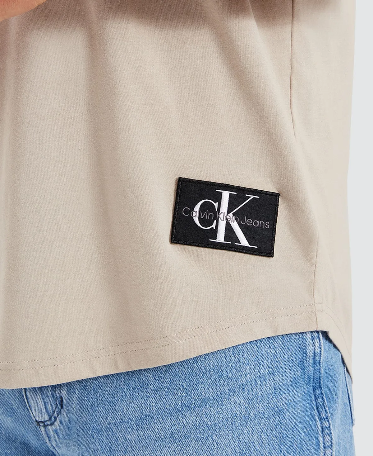 Badge Turn Up Sleeve Taupe Neutral