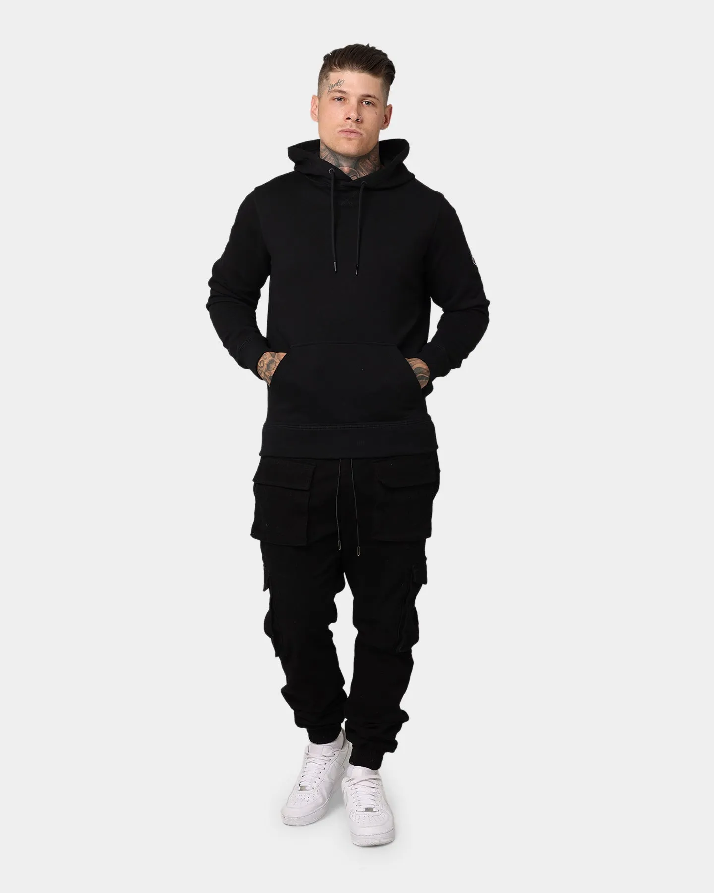 Calvin Klein Monogram Sleeve Badge Hoodie Black