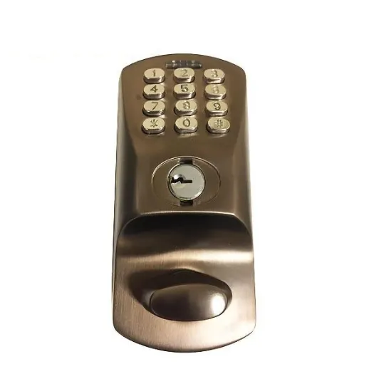 E-Plex - 1502 - Electronic Pushbutton Keyless Deadbolt Lock - Schlage 'C' - Adjustable Backset - Dark Bronze - Grade 2