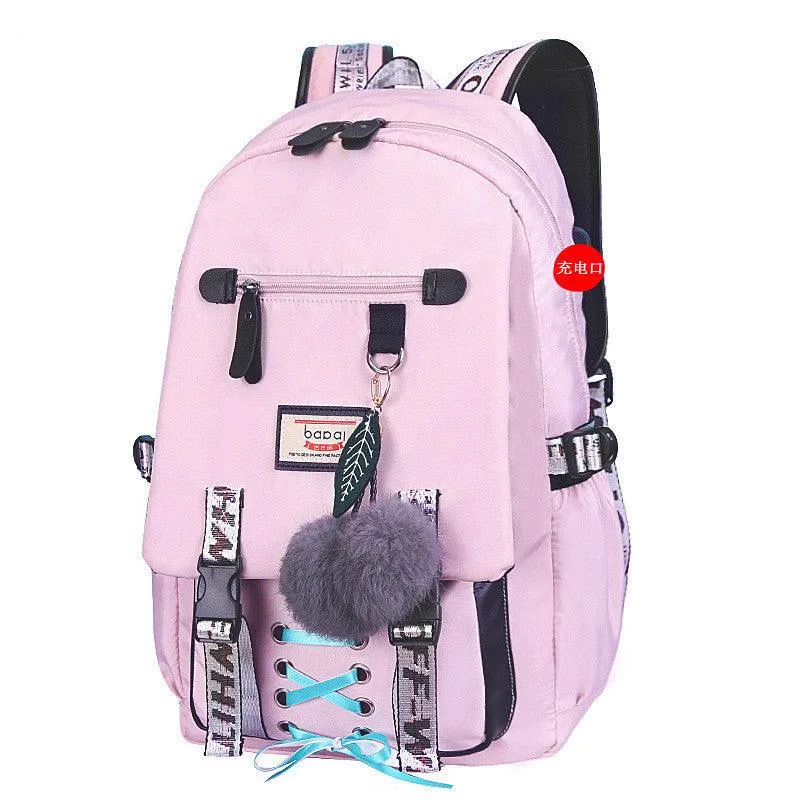 Female Backpack Student School Bag Junior High School Student High School Student Student Backpack Printing