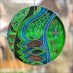 Glowing Green Stained Glass Light Catcher