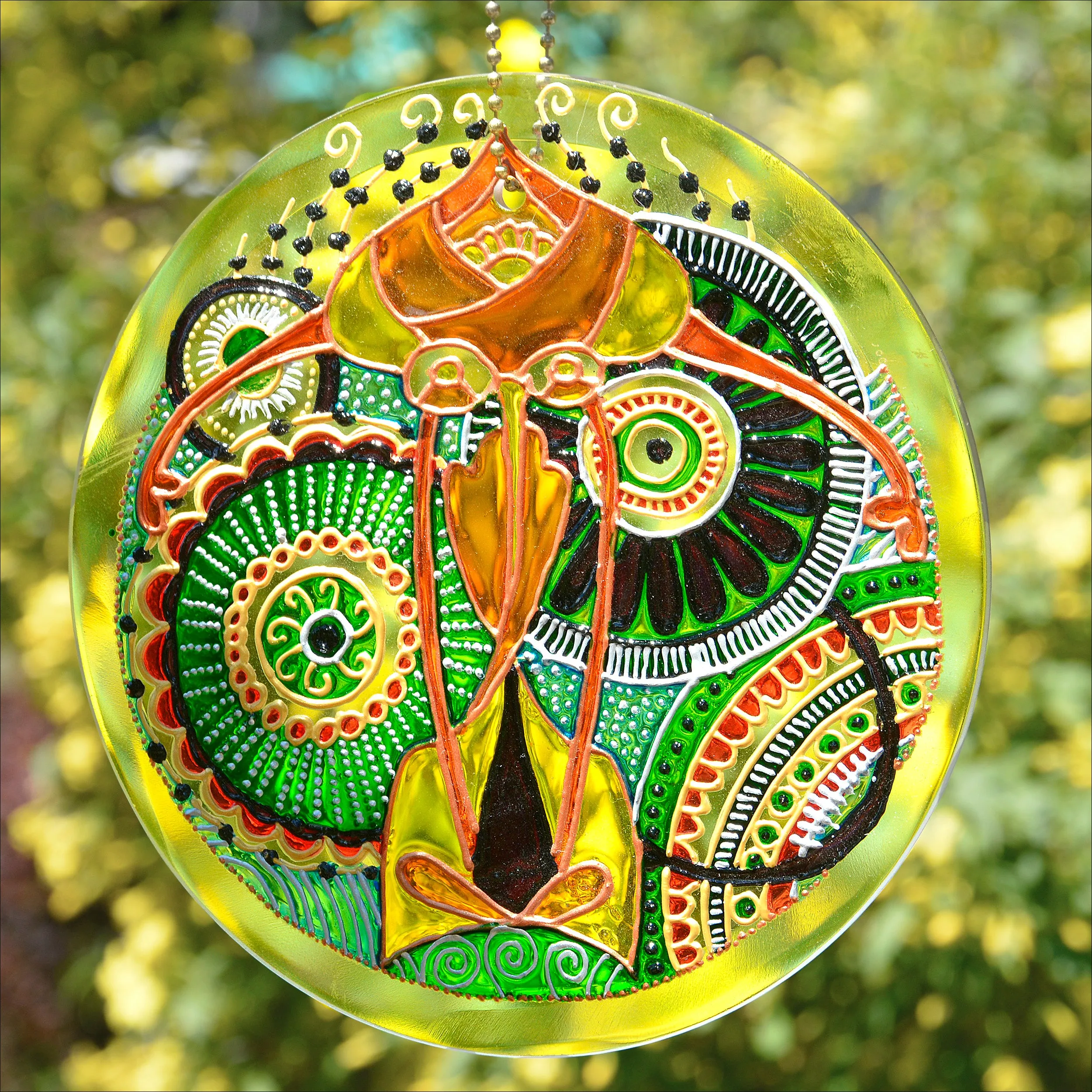 Green & Gold Mandala Suncatcher