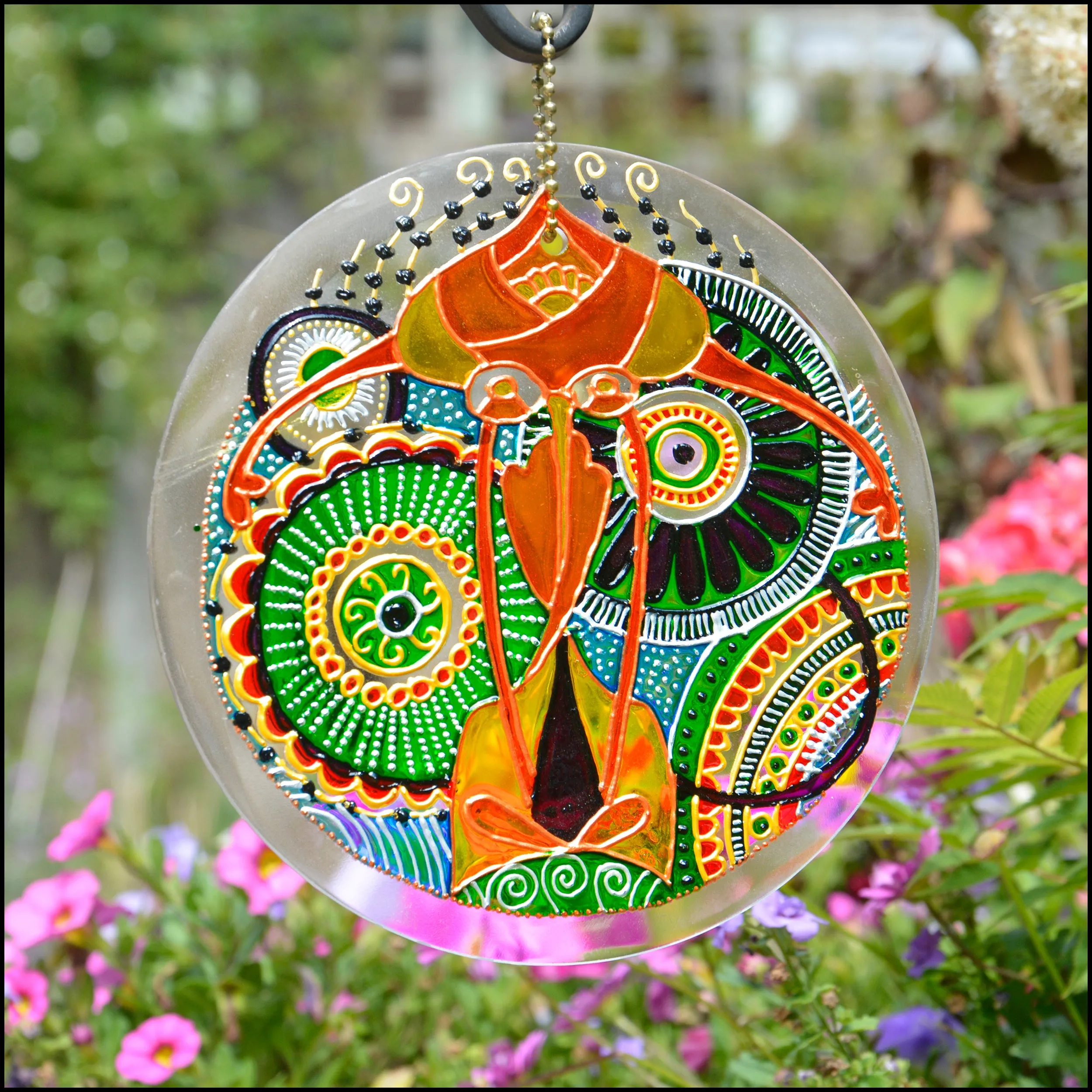 Green & Gold Mandala Suncatcher