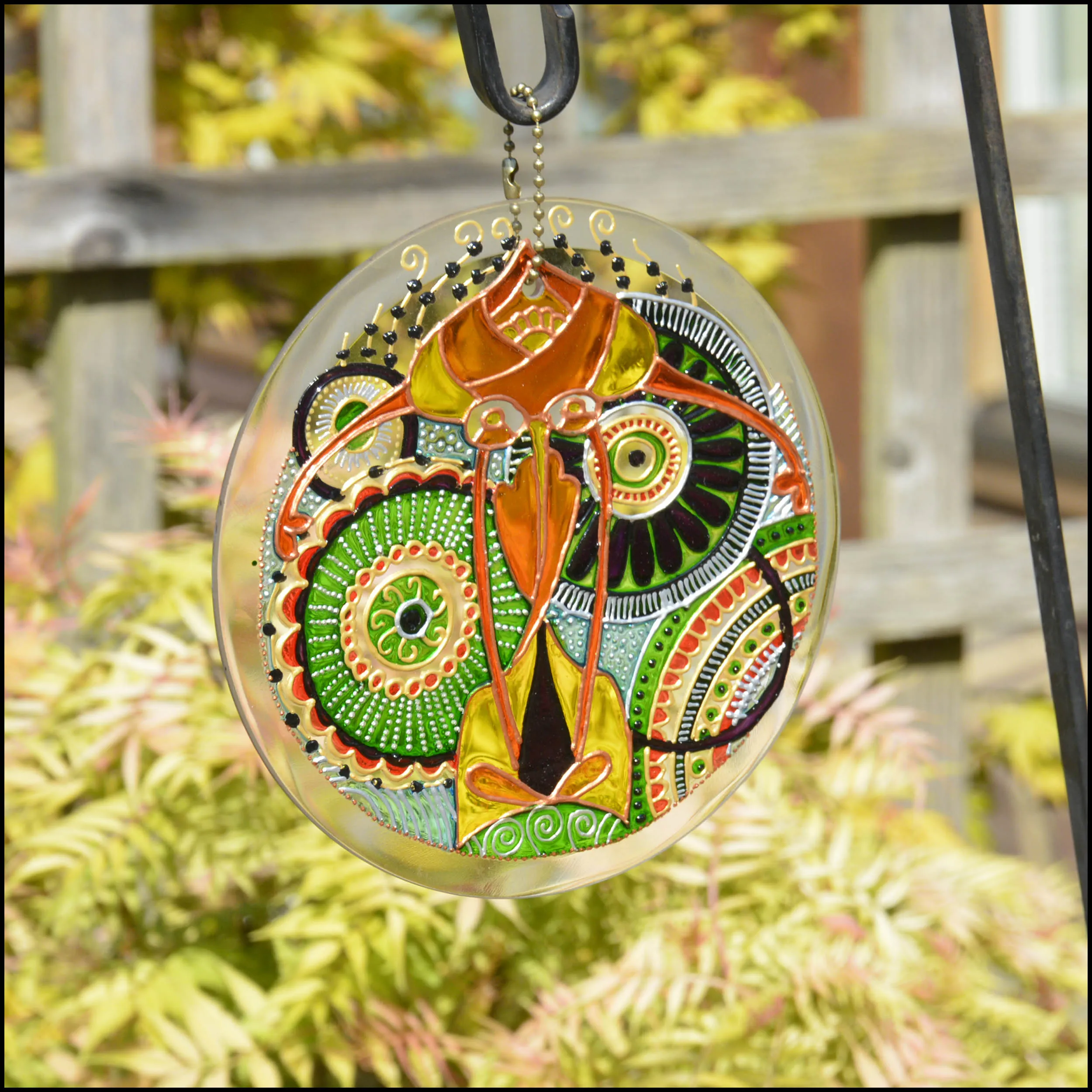 Green & Gold Mandala Suncatcher