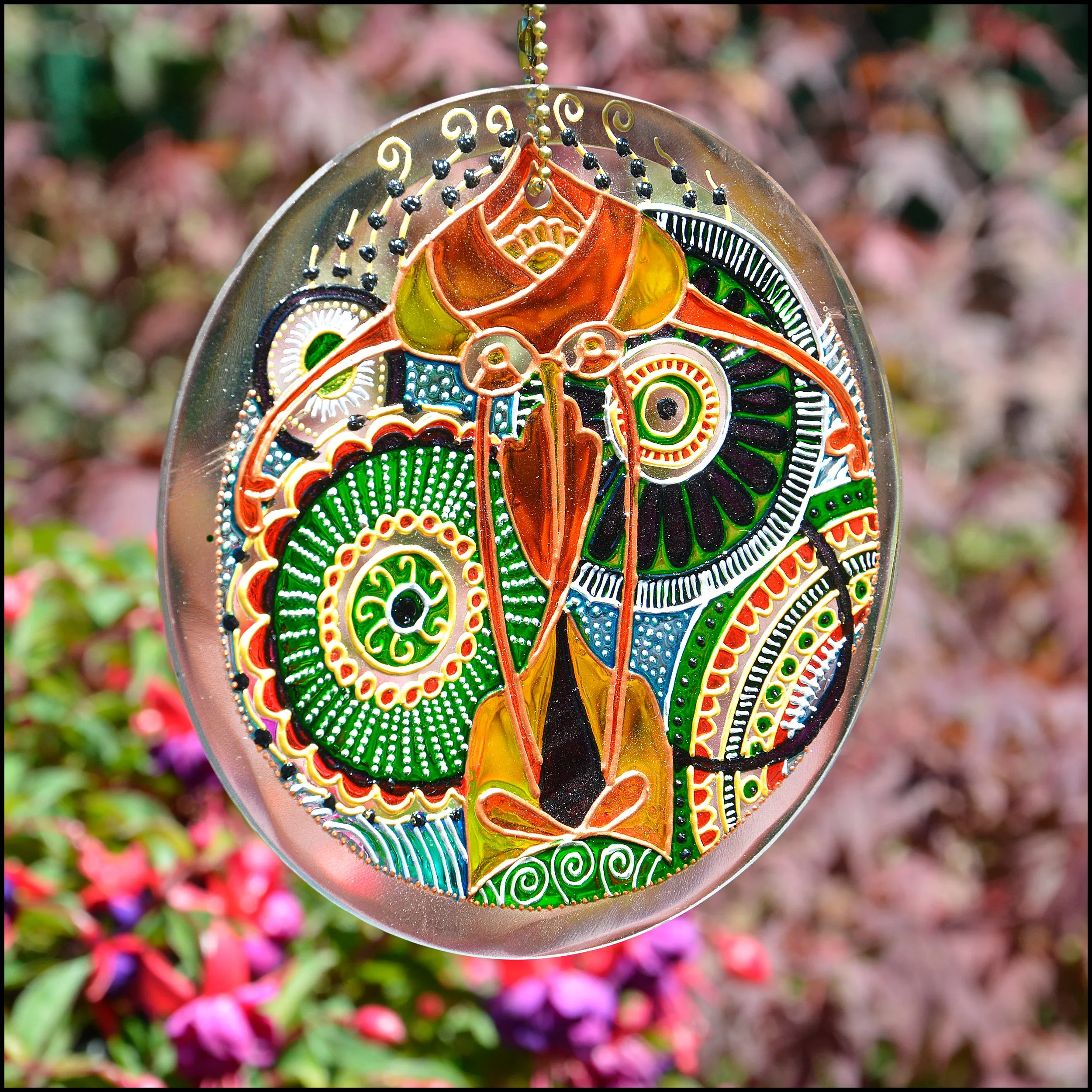 Green & Gold Mandala Suncatcher