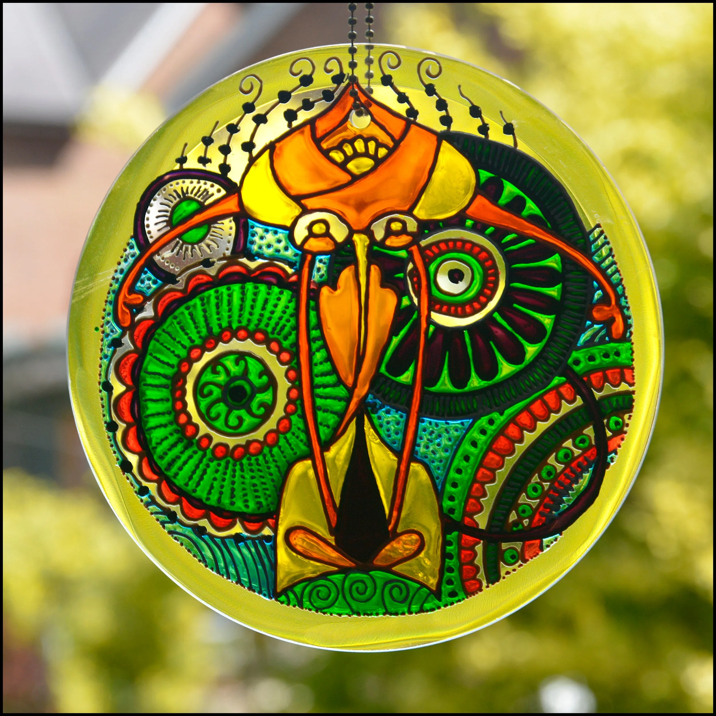 Green & Gold Mandala Suncatcher