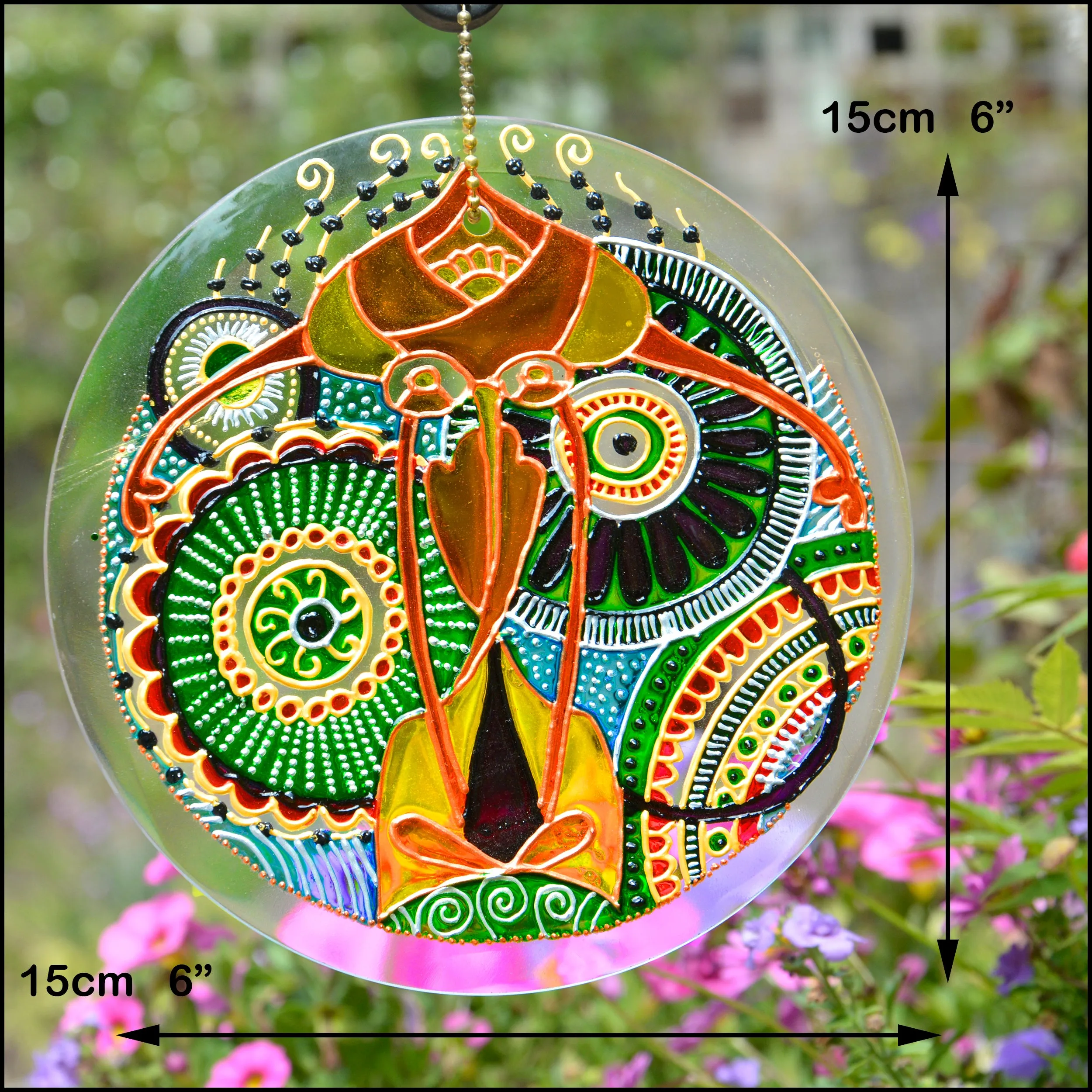 Green & Gold Mandala Suncatcher