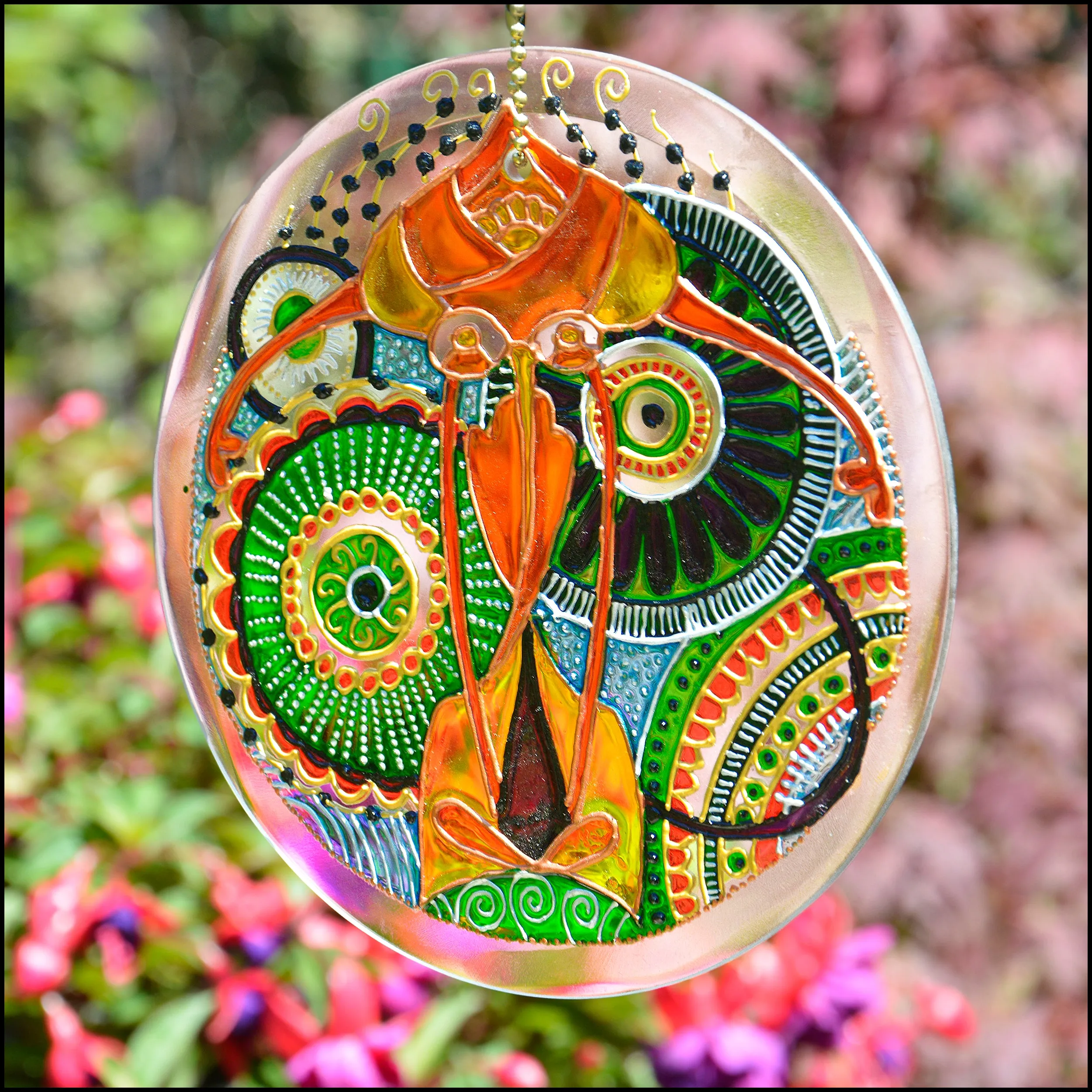 Green & Gold Mandala Suncatcher