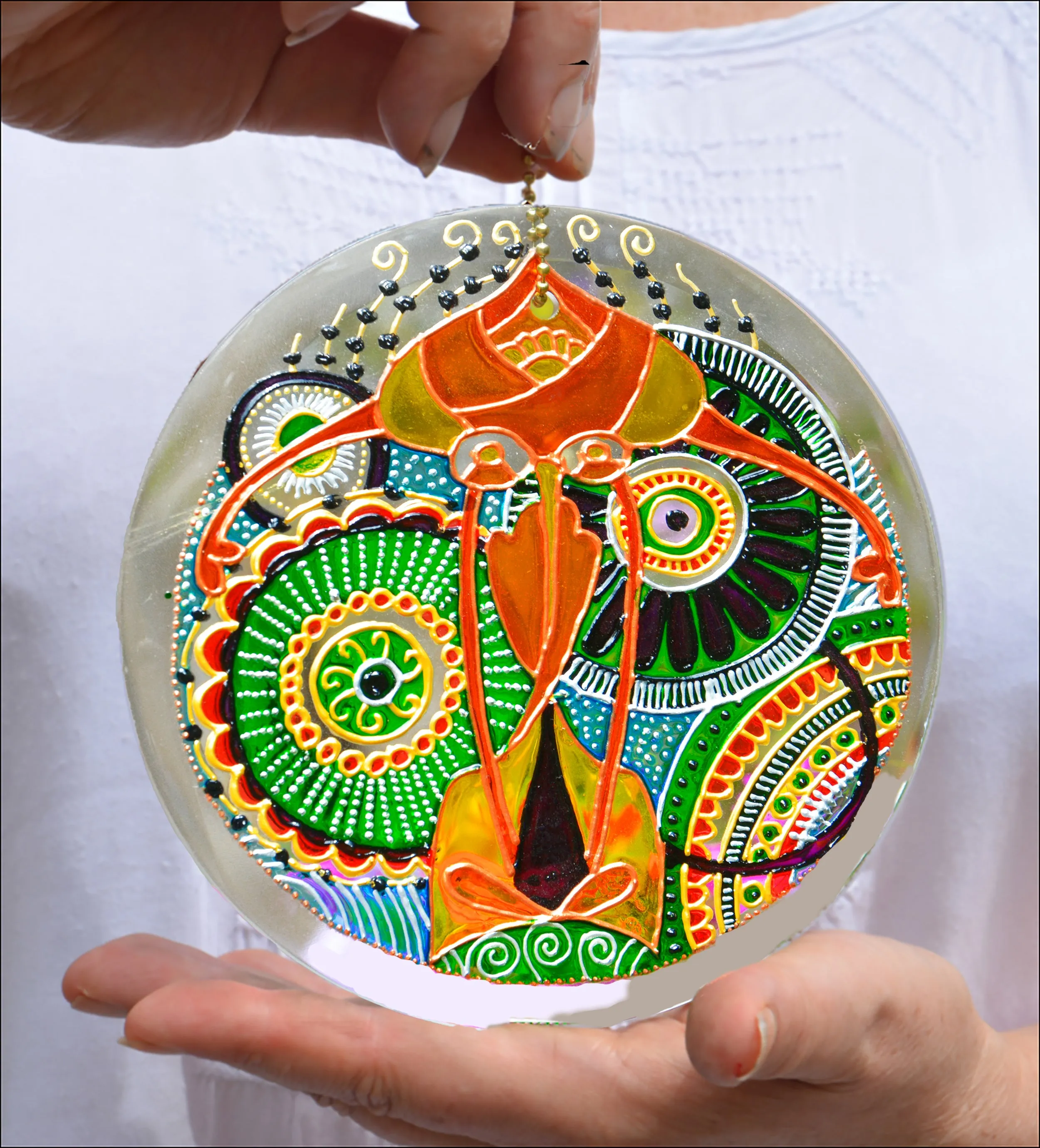 Green & Gold Mandala Suncatcher