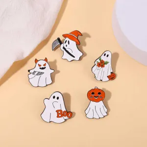 Halloween Punk Enamel Pins Cute Ghost-دبابيس مينا هالوين