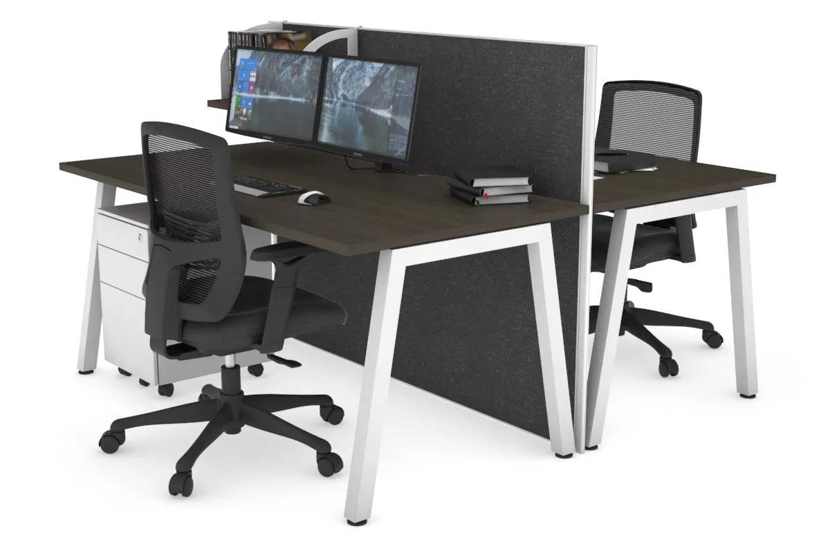 Horizon Quadro 2 Person Bench A Legs Office Workstation [1200L x 800W with Cable Scallop]