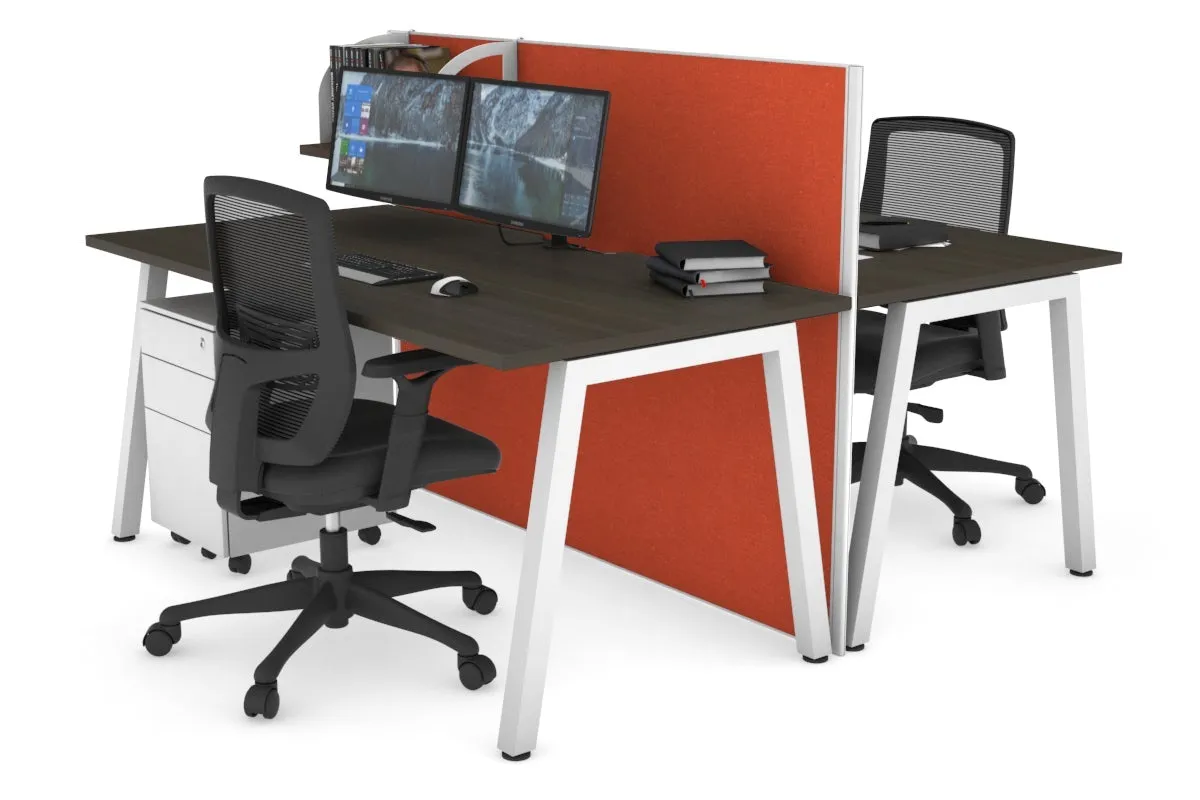 Horizon Quadro 2 Person Bench A Legs Office Workstation [1400L x 800W with Cable Scallop]