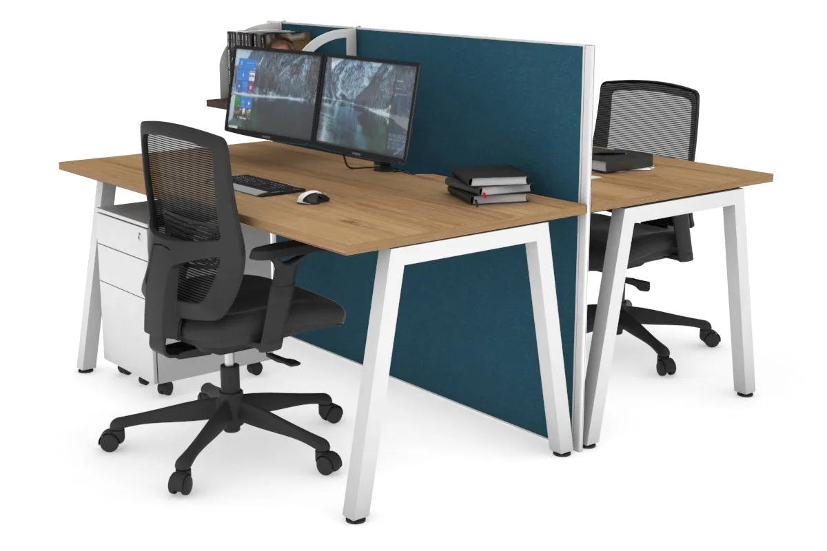 Horizon Quadro 2 Person Bench A Legs Office Workstation [1400L x 800W with Cable Scallop]