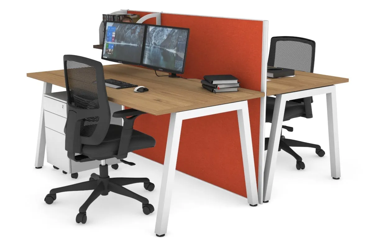 Horizon Quadro 2 Person Bench A Legs Office Workstation [1400L x 800W with Cable Scallop]