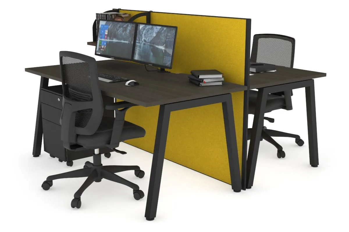 Horizon Quadro 2 Person Bench A Legs Office Workstation [1400L x 800W with Cable Scallop]