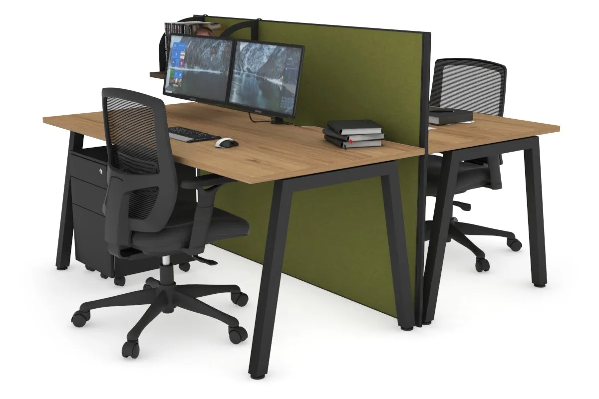 Horizon Quadro 2 Person Bench A Legs Office Workstation [1400L x 800W with Cable Scallop]