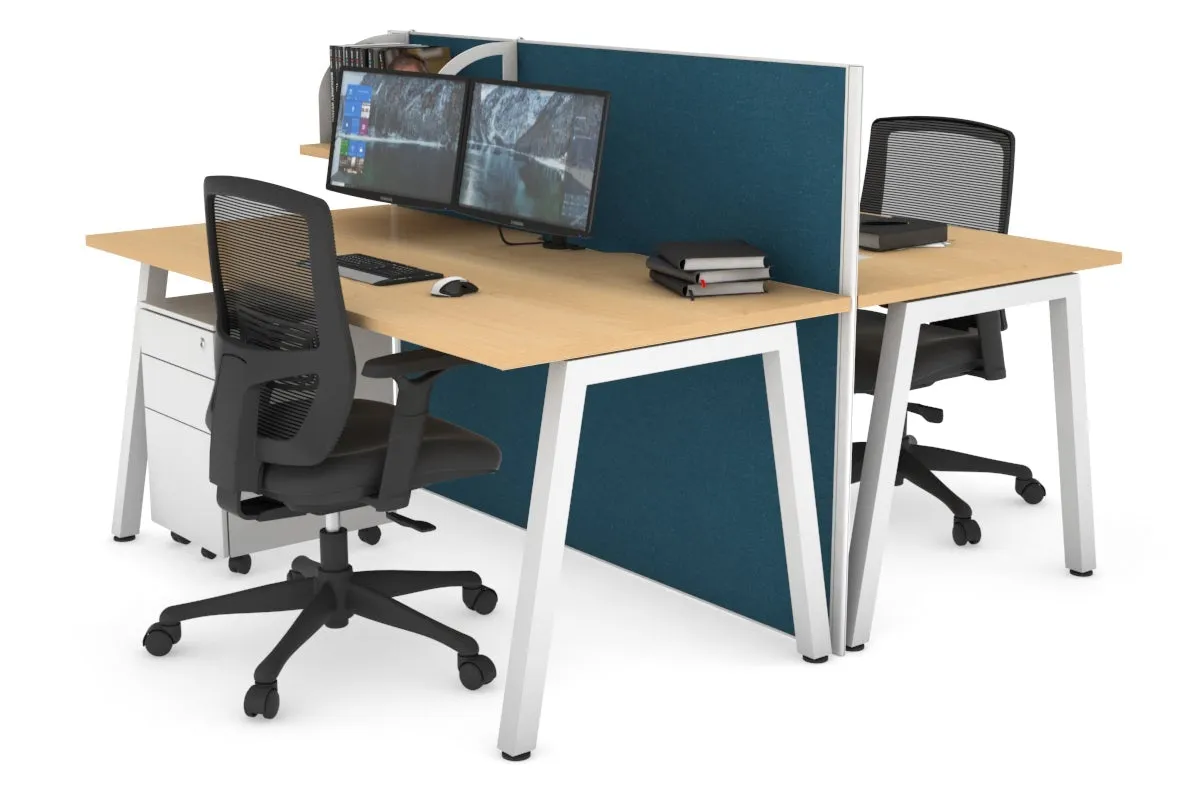 Horizon Quadro 2 Person Bench A Legs Office Workstation [1400L x 800W with Cable Scallop]