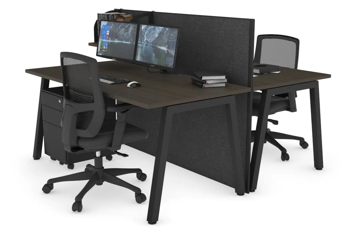 Horizon Quadro 2 Person Bench A Legs Office Workstation [1400L x 800W with Cable Scallop]