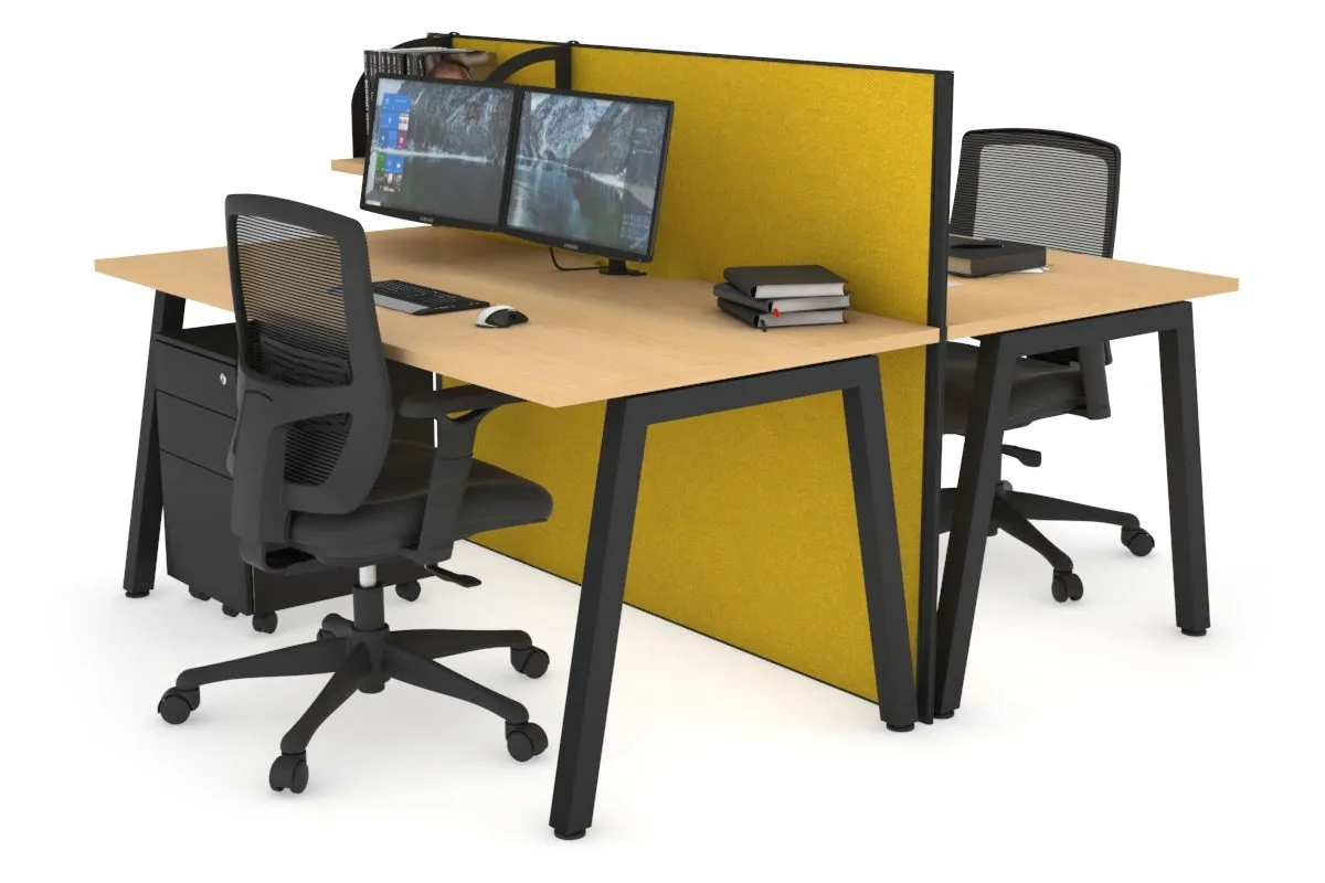 Horizon Quadro 2 Person Bench A Legs Office Workstation [1400L x 800W with Cable Scallop]