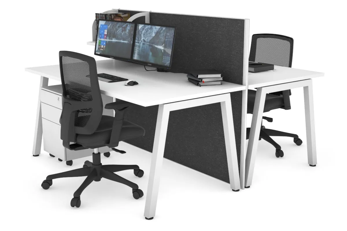 Horizon Quadro 2 Person Bench A Legs Office Workstation [1400L x 800W with Cable Scallop]