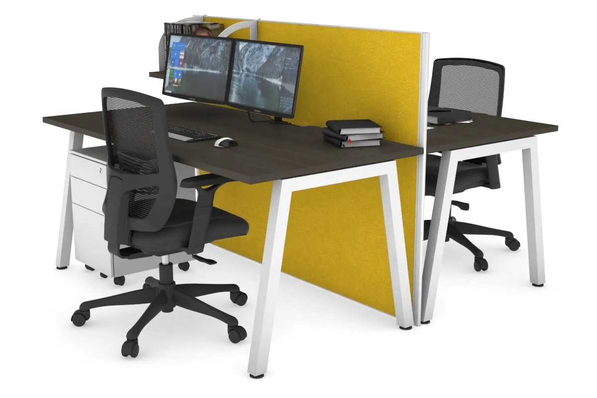 Horizon Quadro 2 Person Bench A Legs Office Workstation [1400L x 800W with Cable Scallop]