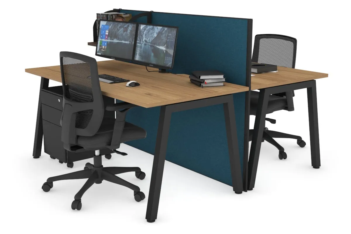 Horizon Quadro 2 Person Bench A Legs Office Workstation [1400L x 800W with Cable Scallop]
