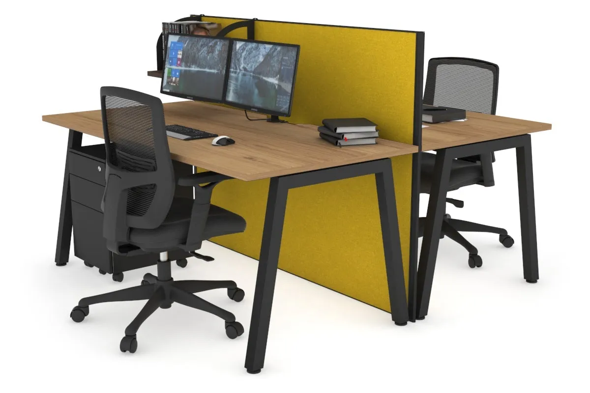 Horizon Quadro 2 Person Bench A Legs Office Workstation [1400L x 800W with Cable Scallop]