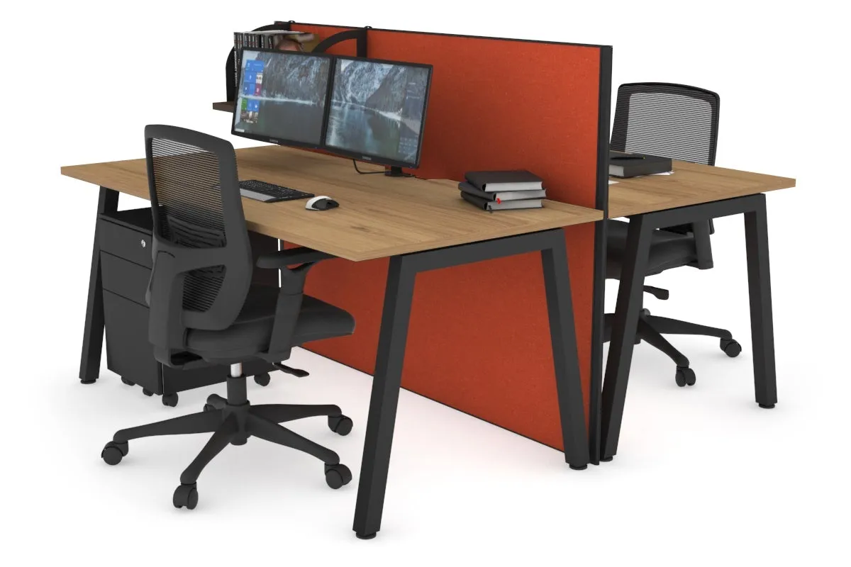 Horizon Quadro 2 Person Bench A Legs Office Workstation [1400L x 800W with Cable Scallop]