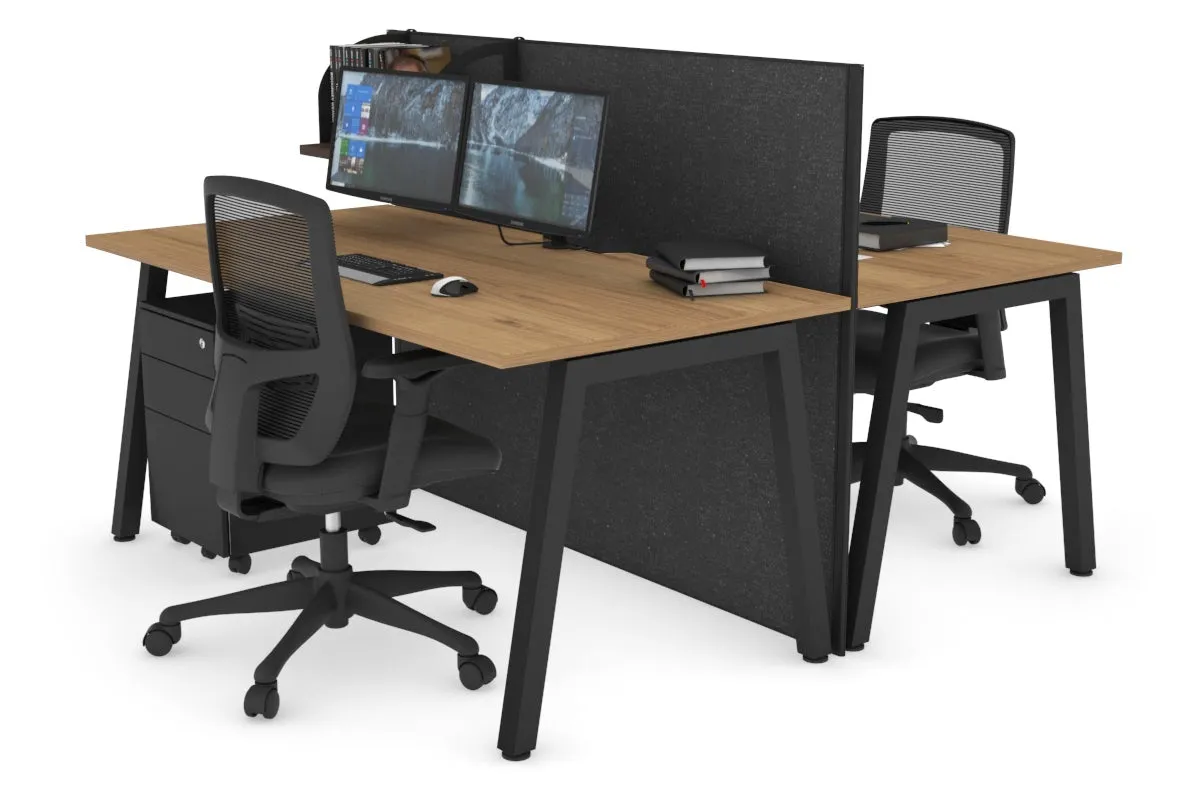 Horizon Quadro 2 Person Bench A Legs Office Workstation [1400L x 800W with Cable Scallop]