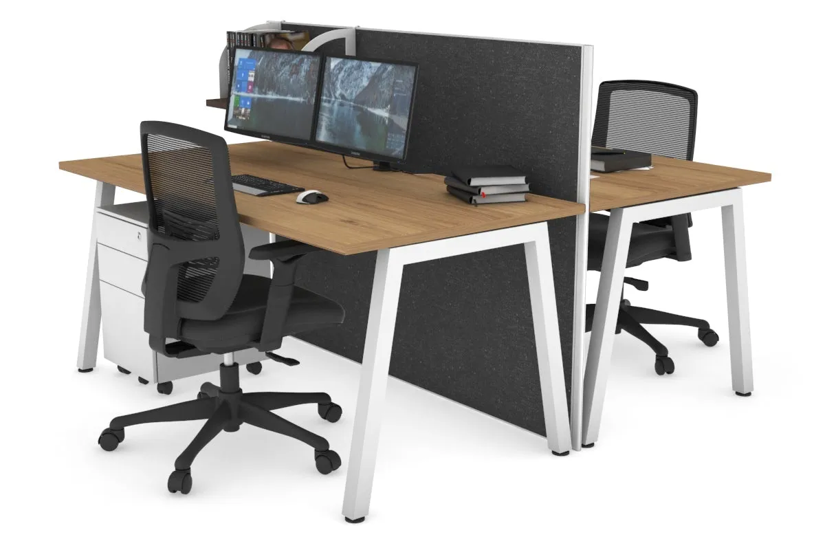 Horizon Quadro 2 Person Bench A Legs Office Workstation [1400L x 800W with Cable Scallop]