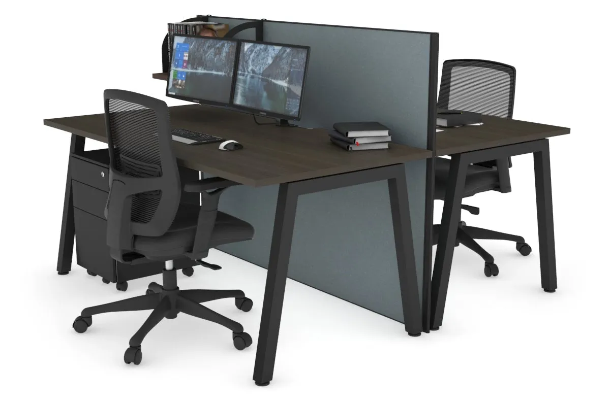 Horizon Quadro 2 Person Bench A Legs Office Workstation [1400L x 800W with Cable Scallop]