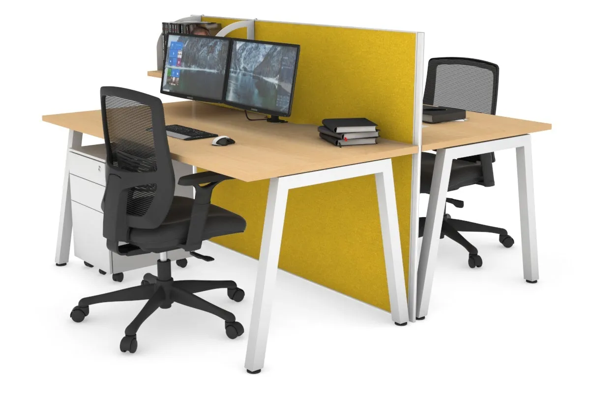 Horizon Quadro 2 Person Bench A Legs Office Workstation [1400L x 800W with Cable Scallop]