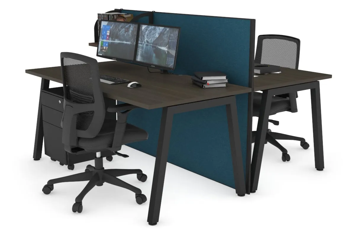 Horizon Quadro 2 Person Bench A Legs Office Workstation [1400L x 800W with Cable Scallop]