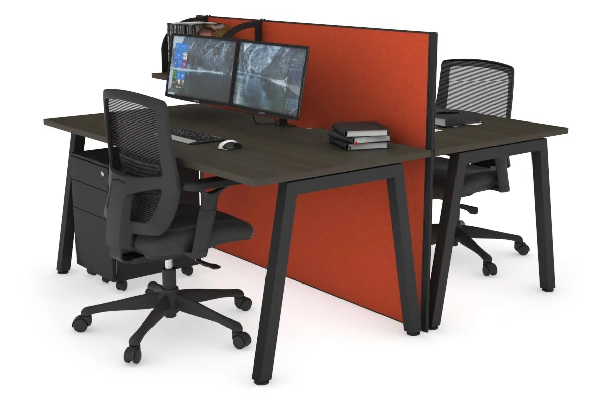 Horizon Quadro 2 Person Bench A Legs Office Workstation [1400L x 800W with Cable Scallop]