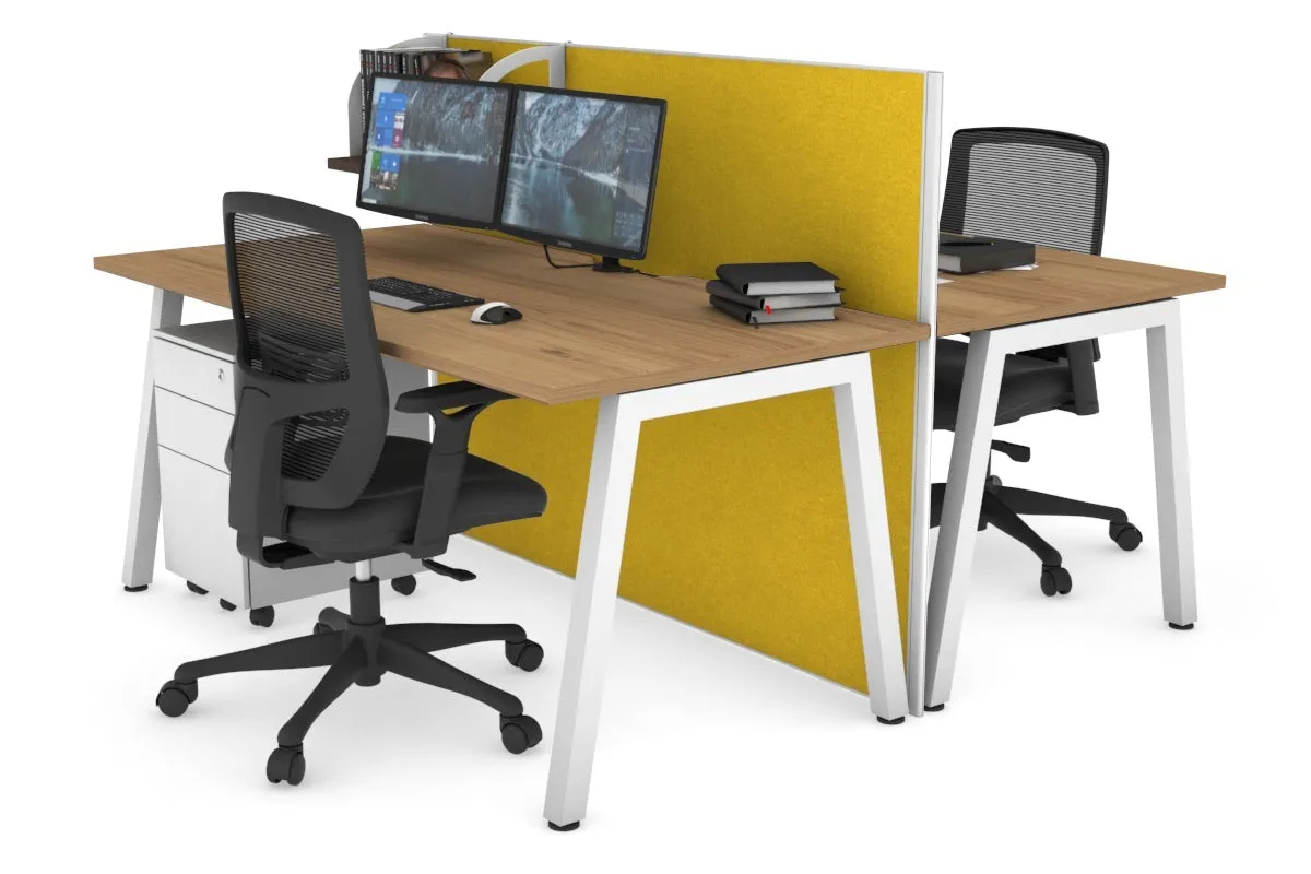 Horizon Quadro 2 Person Bench A Legs Office Workstation [1400L x 800W with Cable Scallop]