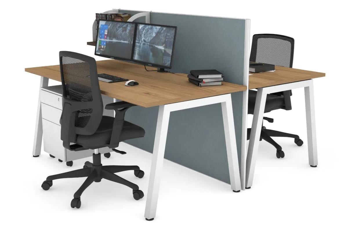 Horizon Quadro 2 Person Bench A Legs Office Workstation [1400L x 800W with Cable Scallop]