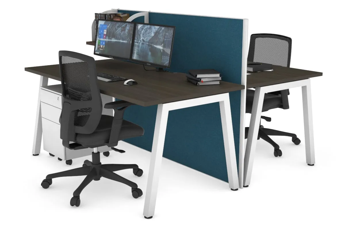 Horizon Quadro 2 Person Bench A Legs Office Workstation [1600L x 800W with Cable Scallop]