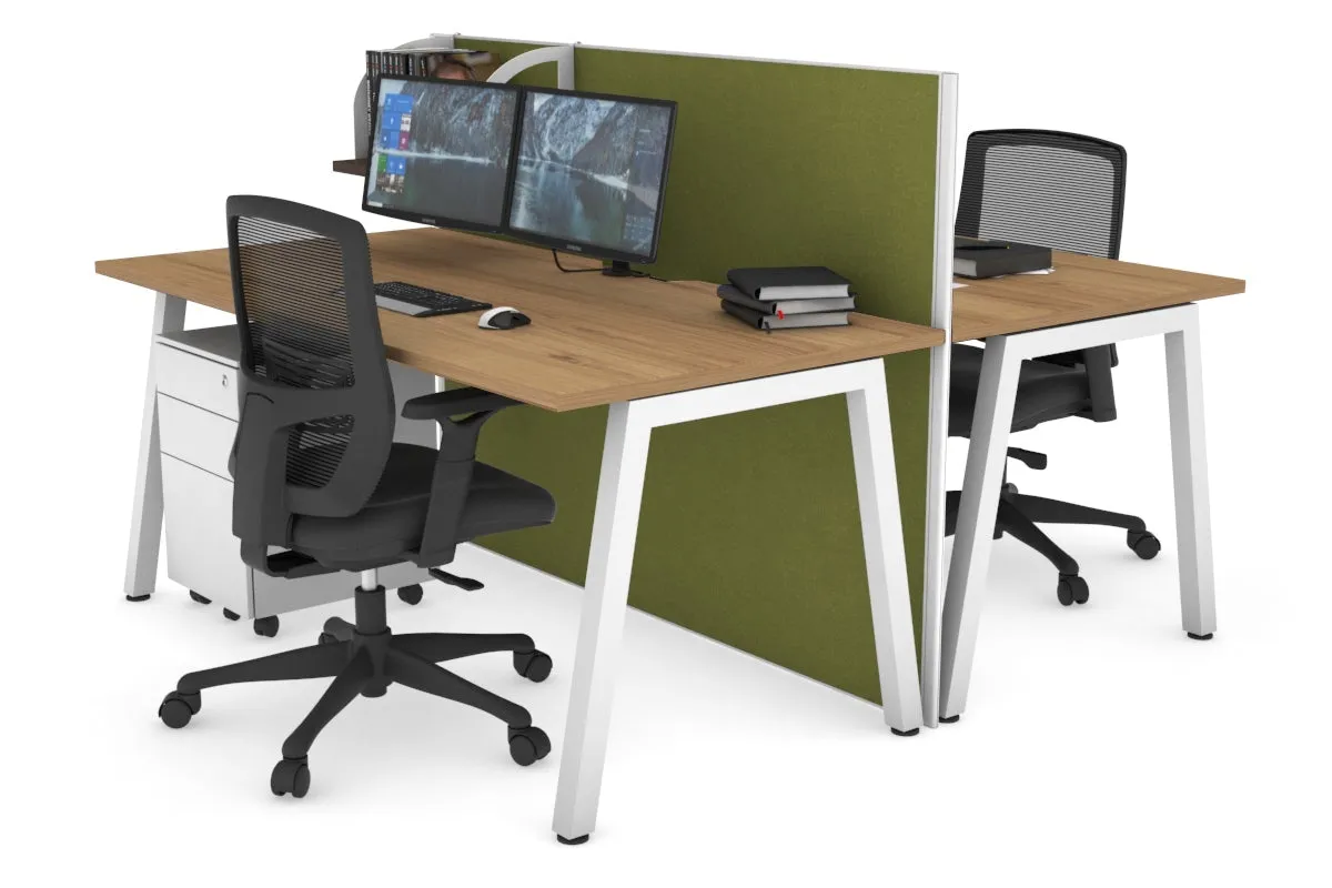 Horizon Quadro 2 Person Bench A Legs Office Workstation [1600L x 800W with Cable Scallop]
