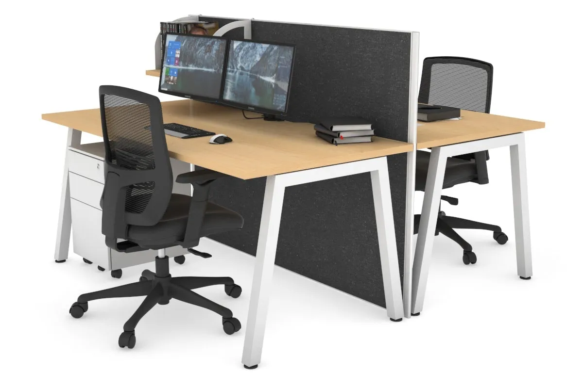 Horizon Quadro 2 Person Bench A Legs Office Workstation [1600L x 800W with Cable Scallop]