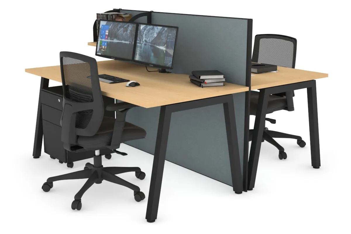 Horizon Quadro 2 Person Bench A Legs Office Workstation [1600L x 800W with Cable Scallop]