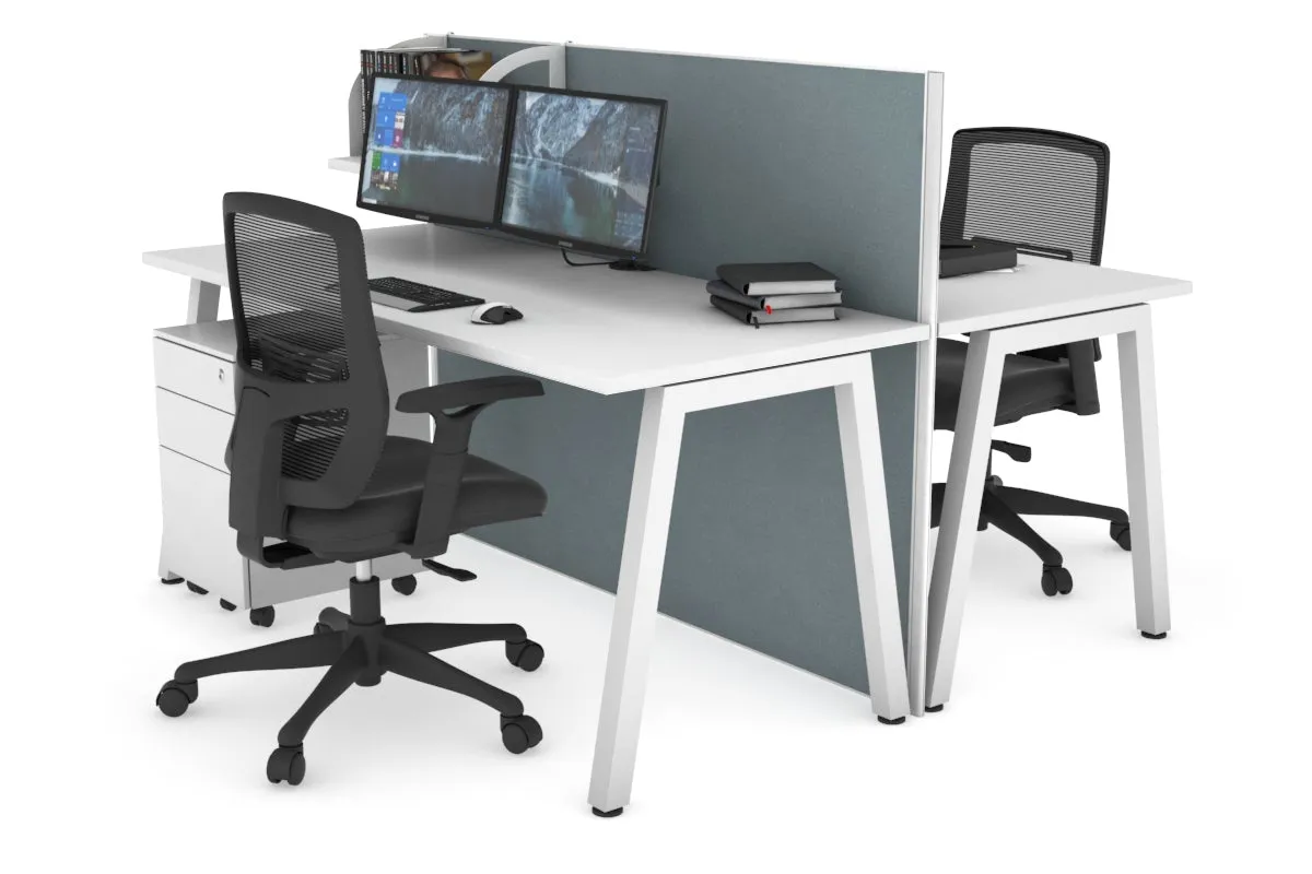 Horizon Quadro 2 Person Bench A Legs Office Workstation [1800L x 700W]