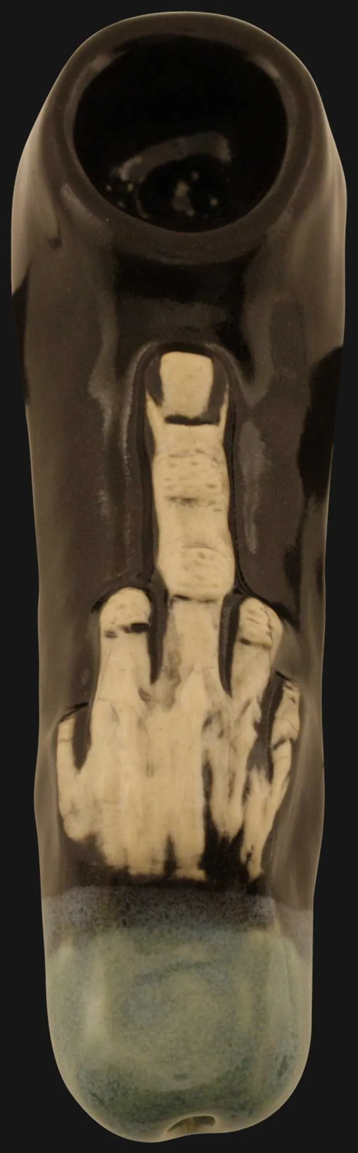 JM Ceramics - Large Middle Finger 3.75-Inch Ceramic Hand Pipe