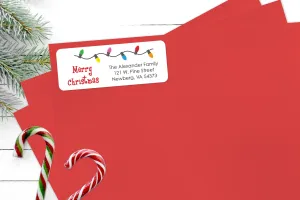Merry Christmas Address Labels Christmas Lights Envelope Seals Return Labels Stickers Gift Tags Labels Christmas Seals Packaging - Set of 30
