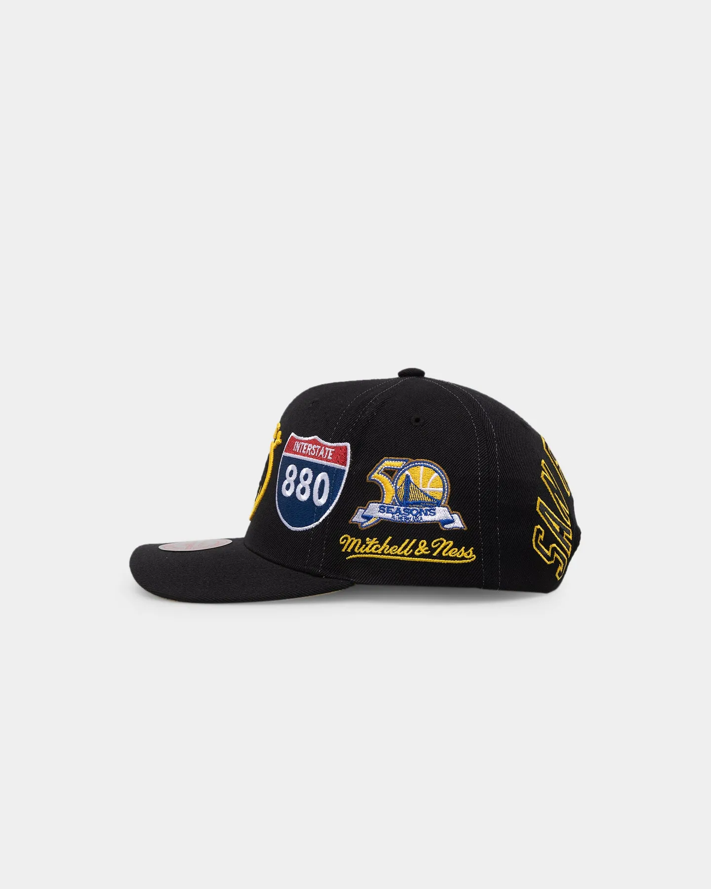 Mitchell & Ness Golden State Warriors 'Highway' Pro Crown Snapback Black
