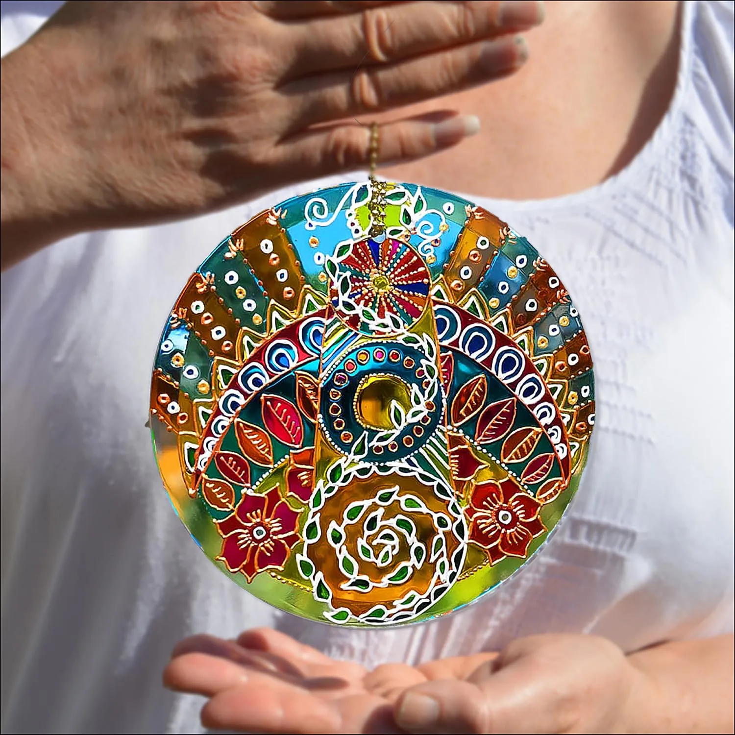 Multi Colour Art Nouveau Mandala Suncatcher