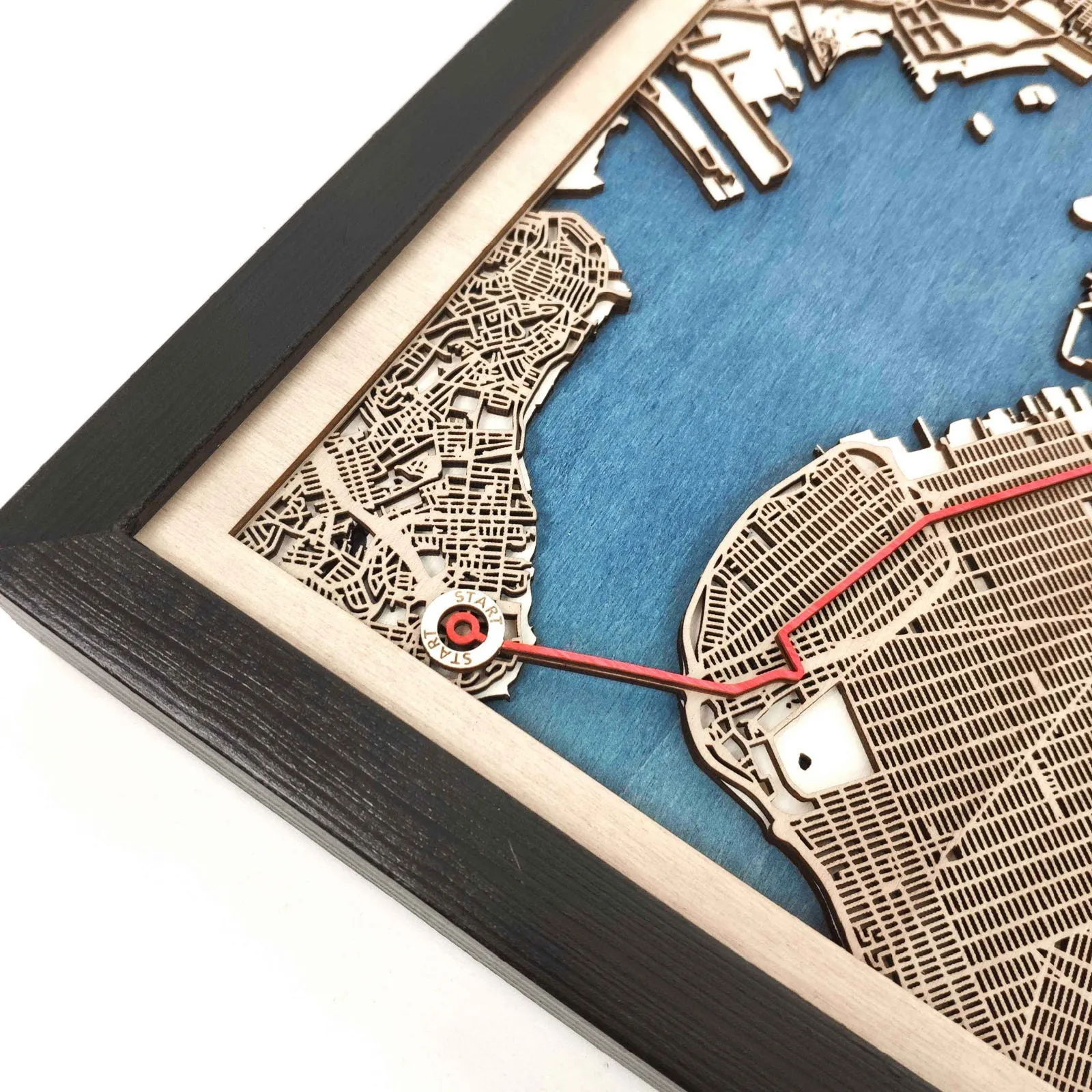 New York City Marathon Wooden Map
